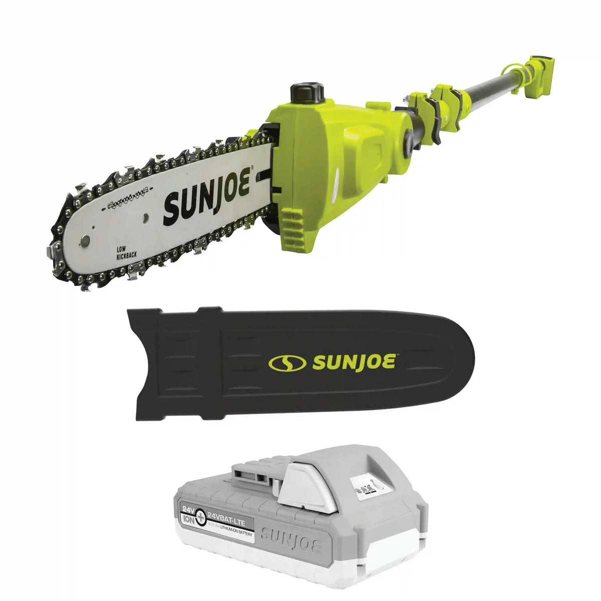 Sun Joe 24V-PS10-LTE 24-Volt* IONMAX Cordless Telescoping Pole Chainsaw | 10-inch | W/ 2.0-Ah Battery + Charger