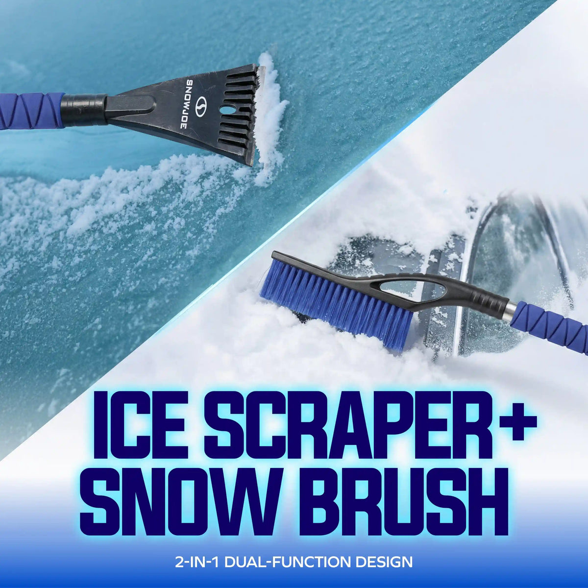 Snow Joe Car Snow Removal Brush + De-icing Shovel for Car Windshield | 27-Inch | 2-Pack