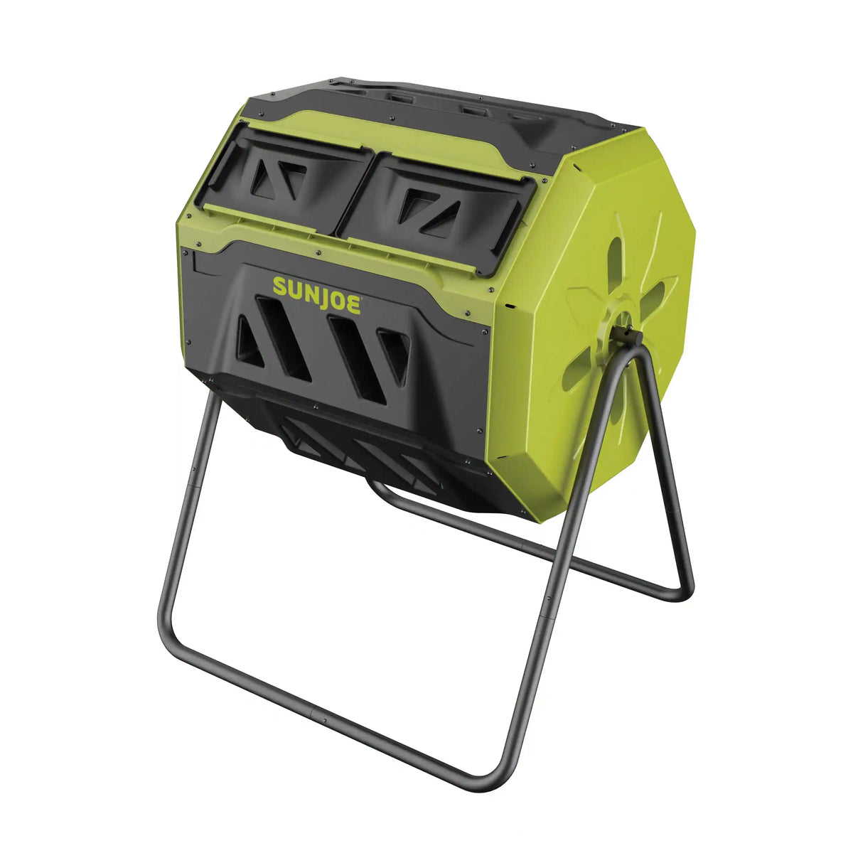 Sun Joe All-Season Outdoor Tumbling Composter | Dual Sliding Chamber | 42-Gallon | 2-10 Weeks