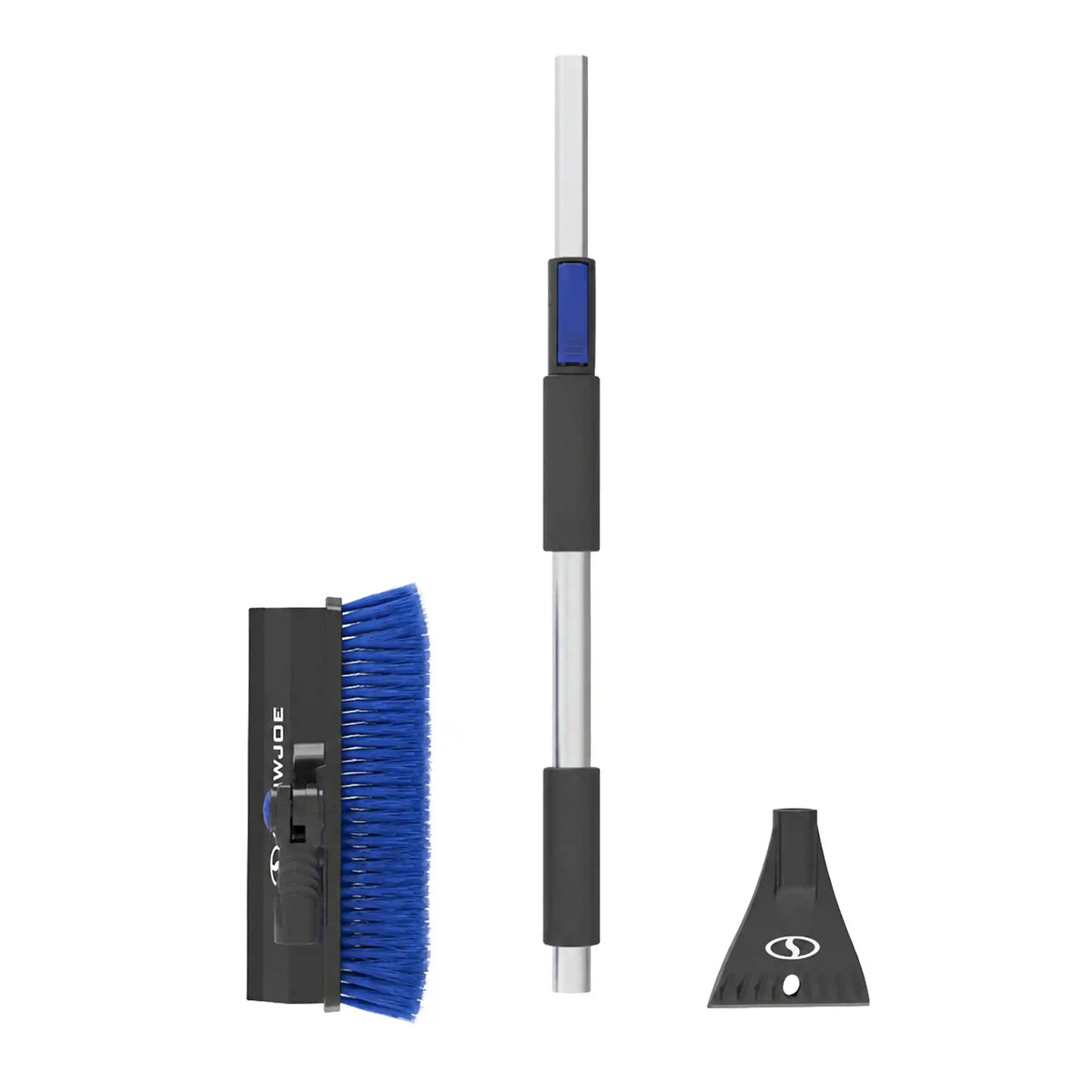Snow Joe SJEG-SB60 Winter Telescopic Snow Removal Brush + De-icing Shovel | 180° Swivel Adjustment | 60-Inch Telescopic