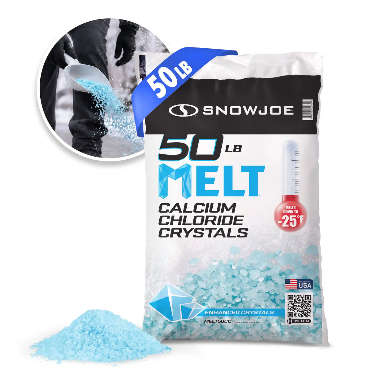 Snow Joe Calcium Chloride Crystals Ice Melter | 50 Lbs.