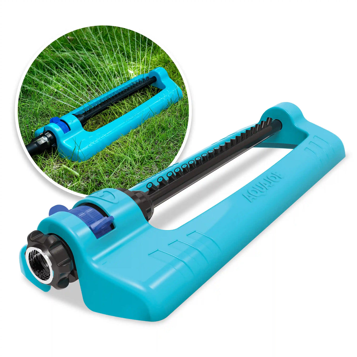 Aqua Joe Indestructible Jumbo Metal Base Oscillating Sprinkler | 4,400 Sq. Ft. Max Coverage