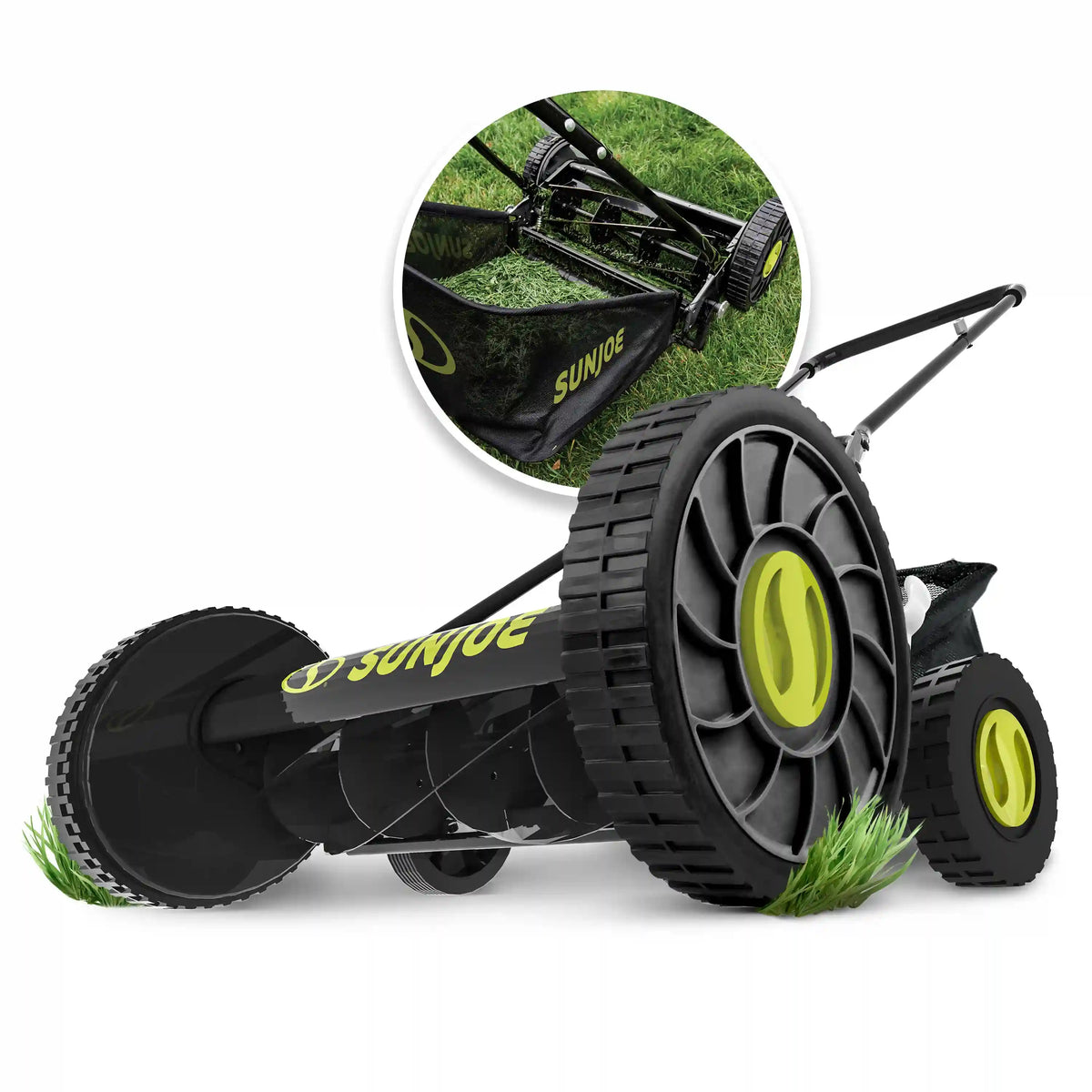 Sun Joe Manual Reel Mower W/ Grass Catcher | 18-inch | 9-Position