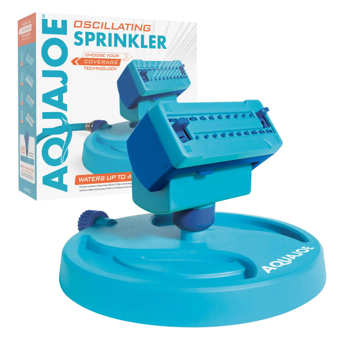 Aqua Joe Mini Gear-Driven Oscillating Sprinkler on Sled Base | Customizable Coverage | 4,250 Sq. Ft. Max Coverage