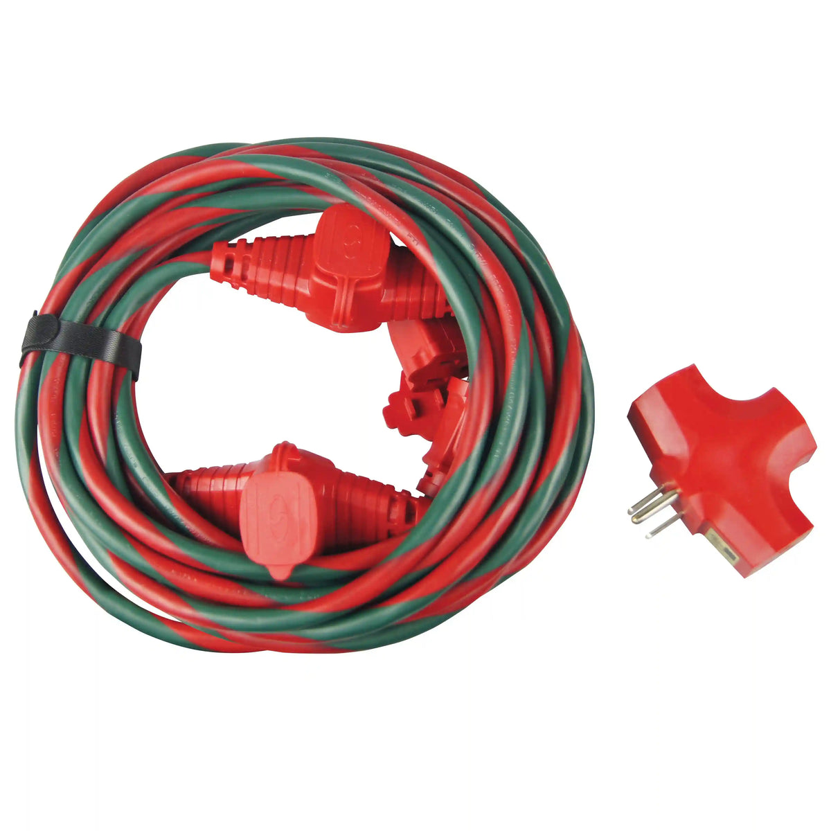 Snow Joe + Sun Joe PJEXT25MO-RG Indoor/Outdoor Extension Cord | 25-Foot | Cord Connect Adapter (Red/Green)