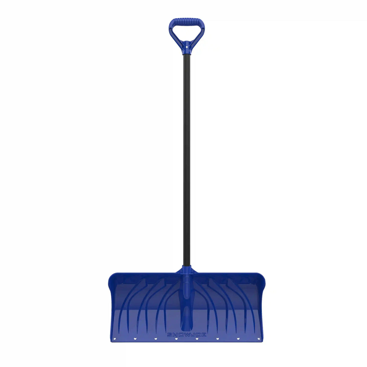Snow Joe SNJ24PM Heavy-Duty Poly Snow Pusher | w/ Steel Wear Strip & D-Grip Handle | 24-Inch (Retail Ready, Blue)