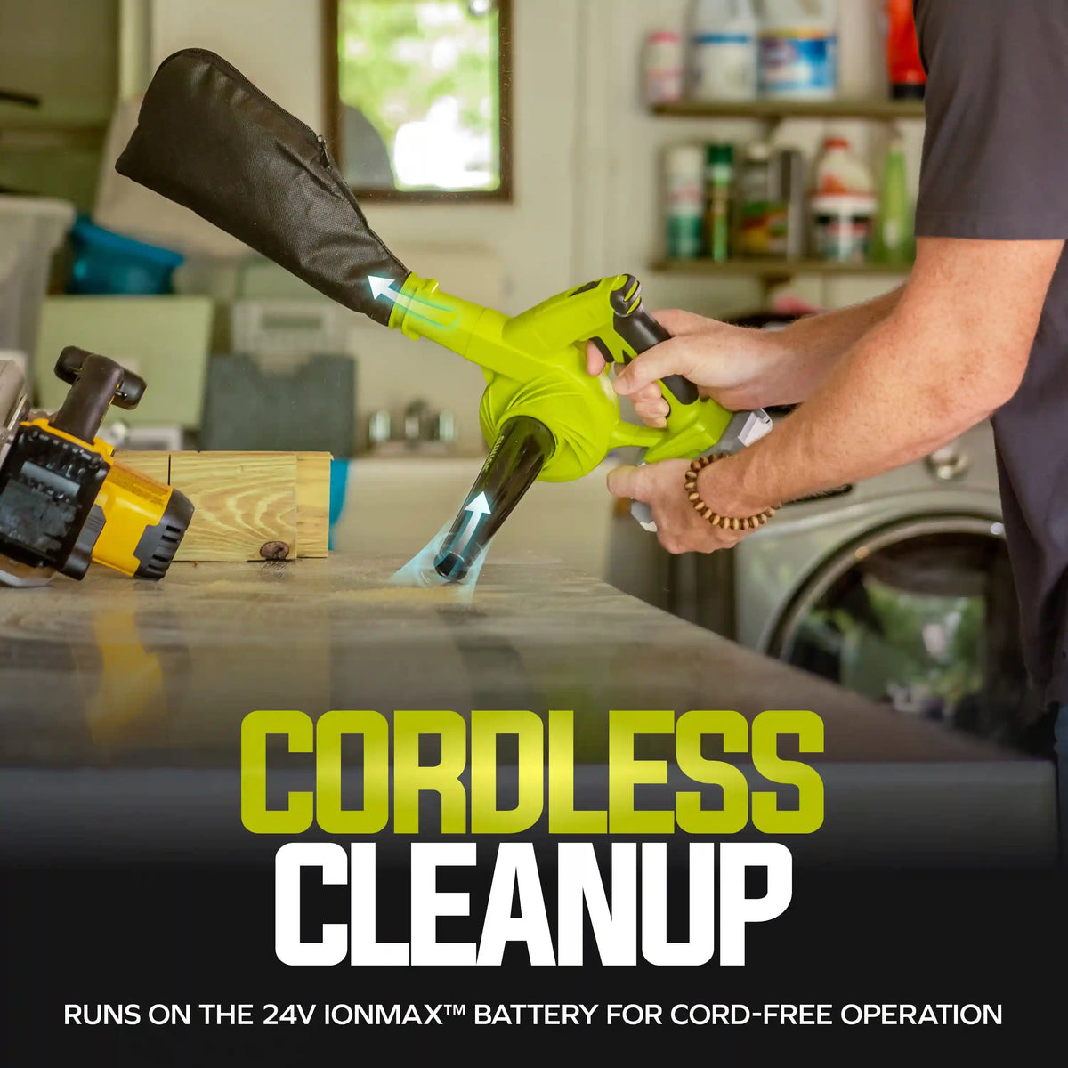 Sun Joe 24-Volt* IONMAX Workshop Blower + Vacuum | W/ 2.0-Ah Battery + Charger
