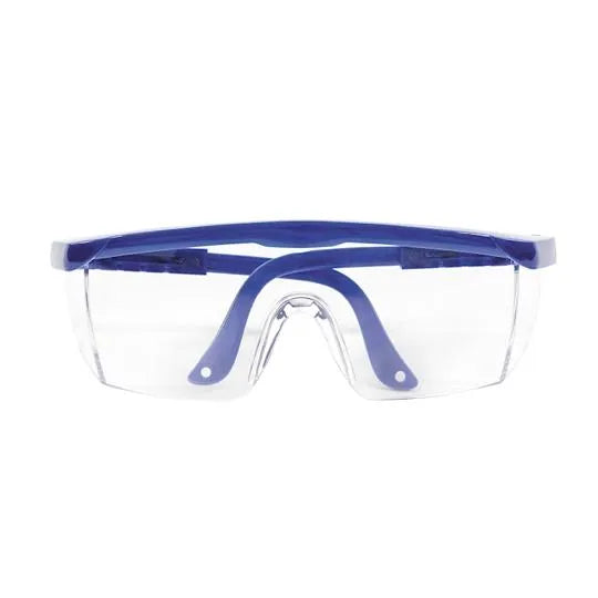 Snow Joe + Sun Joe Protective Safety Glasses/Goggles with Adjustable Frame, Meets ANSI Z81.7 Standard, Blue