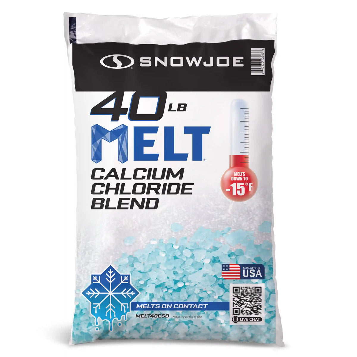 Snow Joe Calcium Chloride Ice Melt Blend | 40-Lb. Bag | Melts Down To -15°F