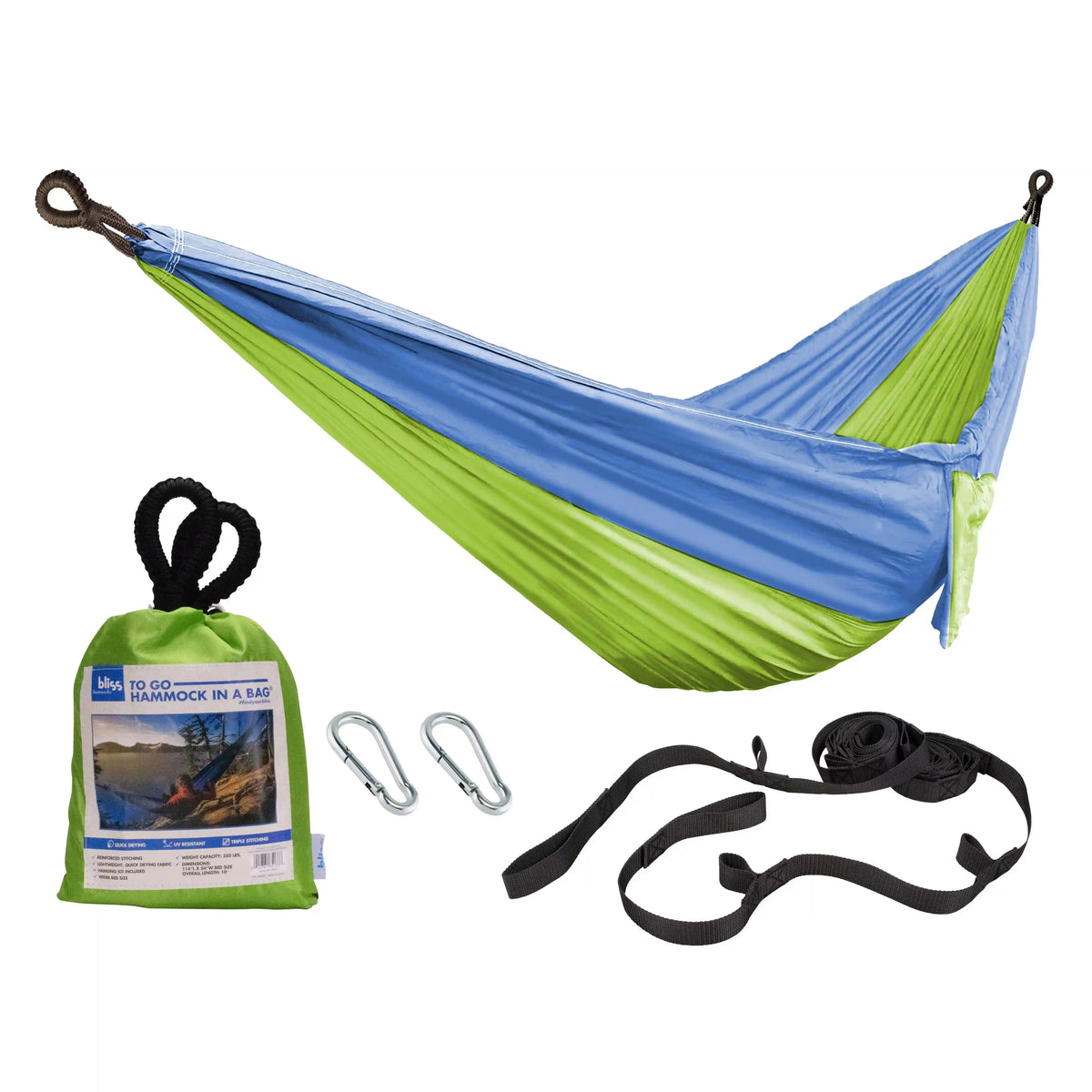 Bliss Hammocks Hammock in a Bag w/ Adjustable Tree Straps | 54-in. Wide | Weather & UV Resistant | 350 Lb. Capacity (Mermaid)
