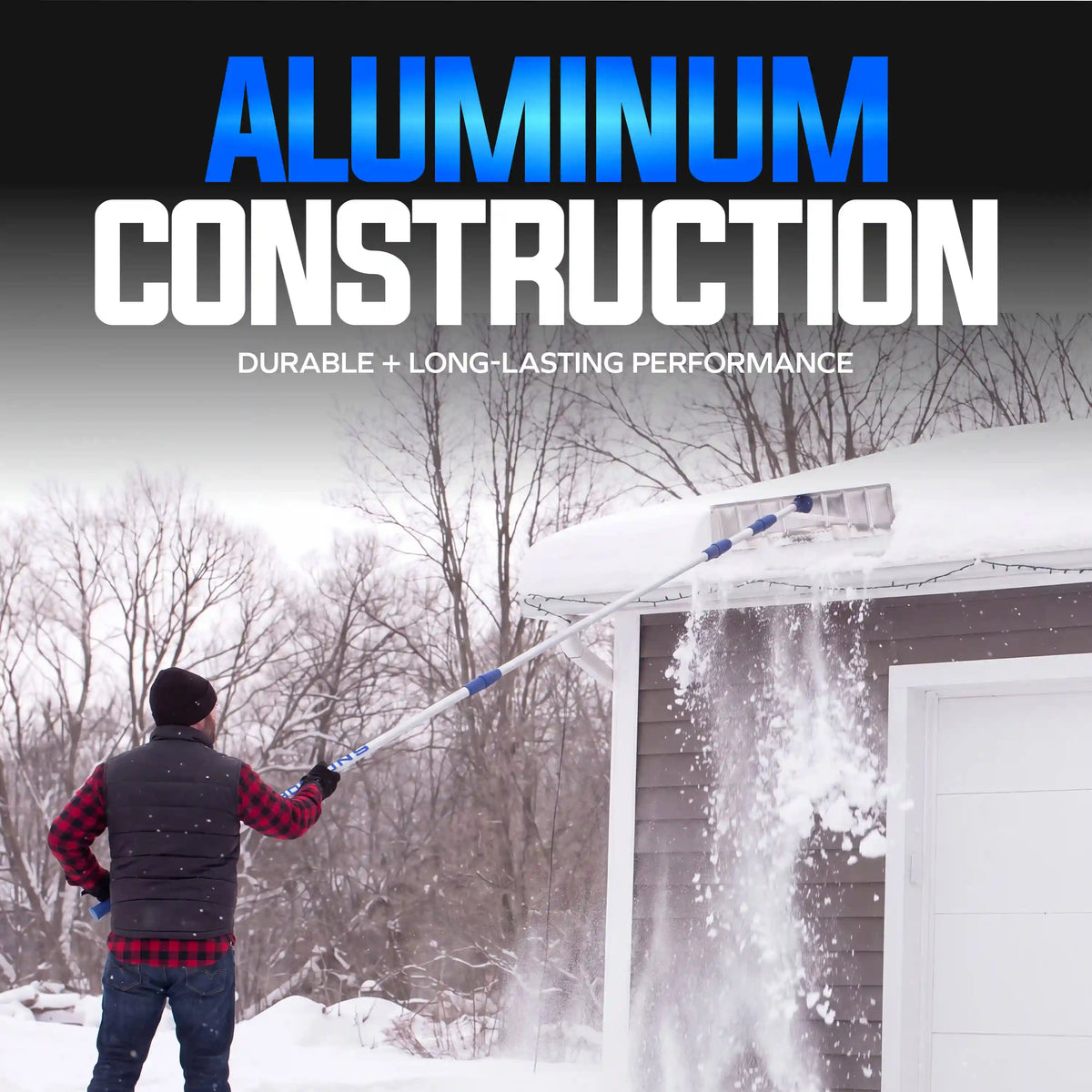 Snow Joe Telescoping Snow Shovel Roof Rake | 21-Foot Extension | Aluminum