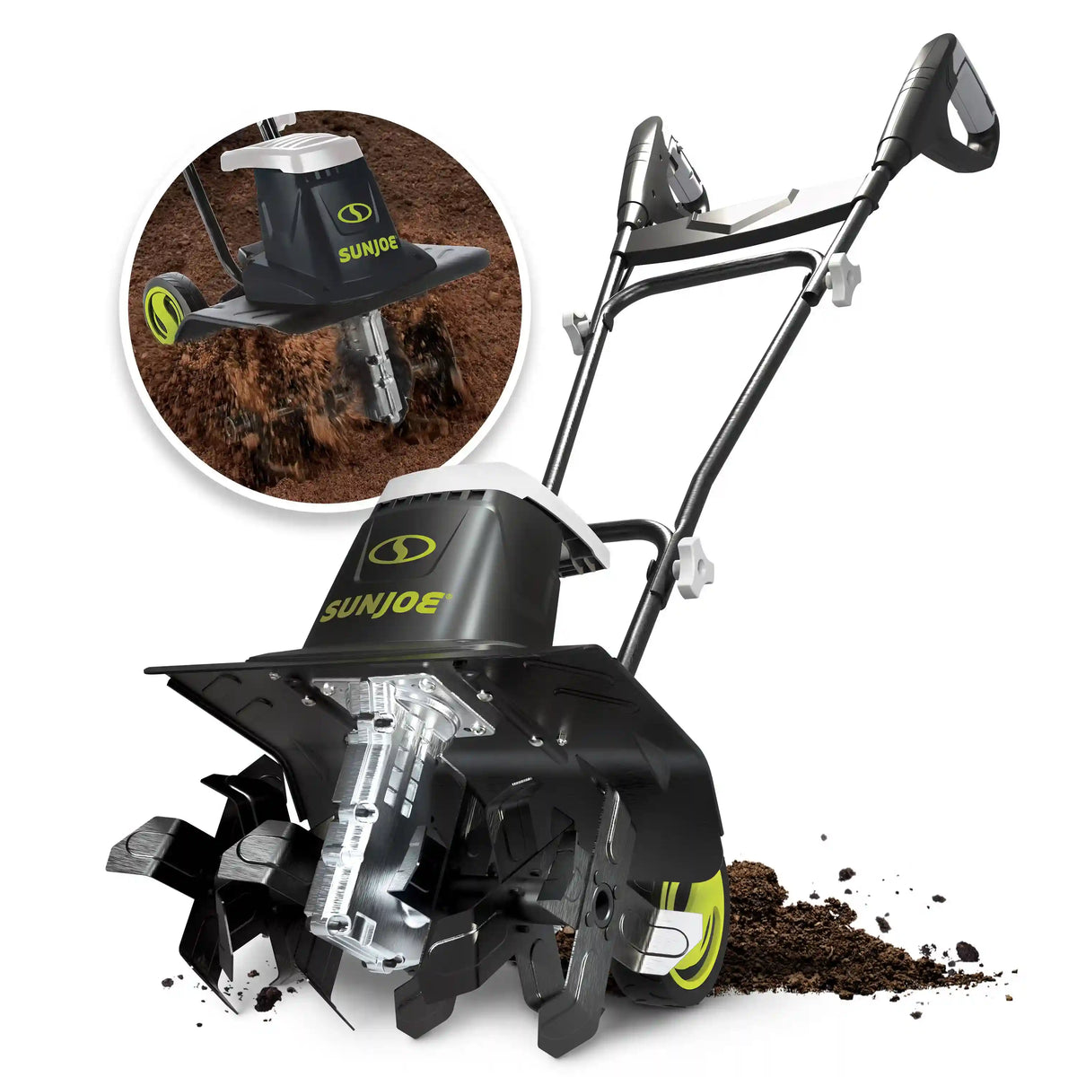 Sun Joe Electric Garden Tiller + Cultivator | 16-Inch | 13.5-Amp | 3-Position Height Adjustment