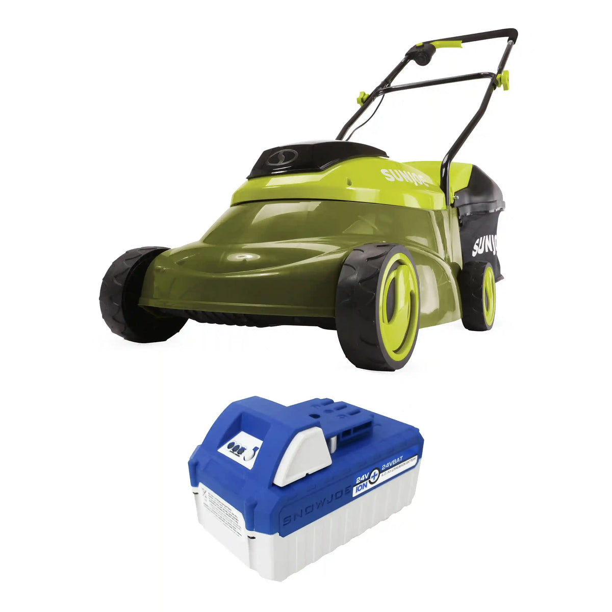 Sun Joe 24V-MJ14C 24-Volt* IONMAX Cordless Push Lawn Mower Kit | 14-inch | W/ 4.0-Ah Battery + Charger