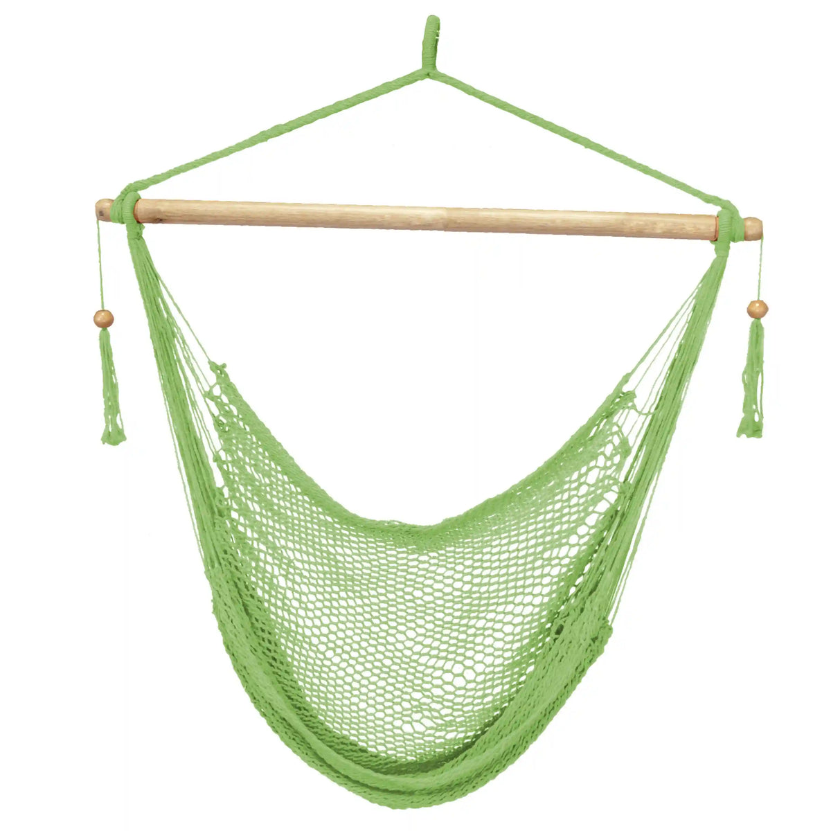 Bliss Hammocks BHC-412LG Island Rope Hammock Chair w/ Spreader Bar & Hanging Hardware | 40-in. Wide | 265 Lb. Capacity (Light Green)
