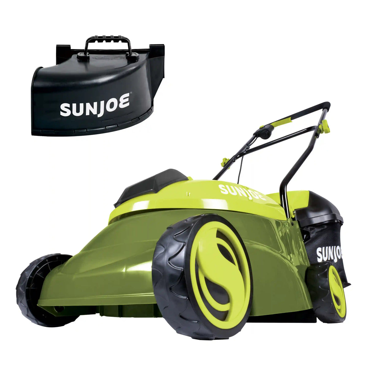 Sun Joe 28-Volt Cordless Walk-Behind Push Lawn Mower | 14-inch | 4.0-Ah Battery + Discharge Chute | 3-Position Height Adjustment
