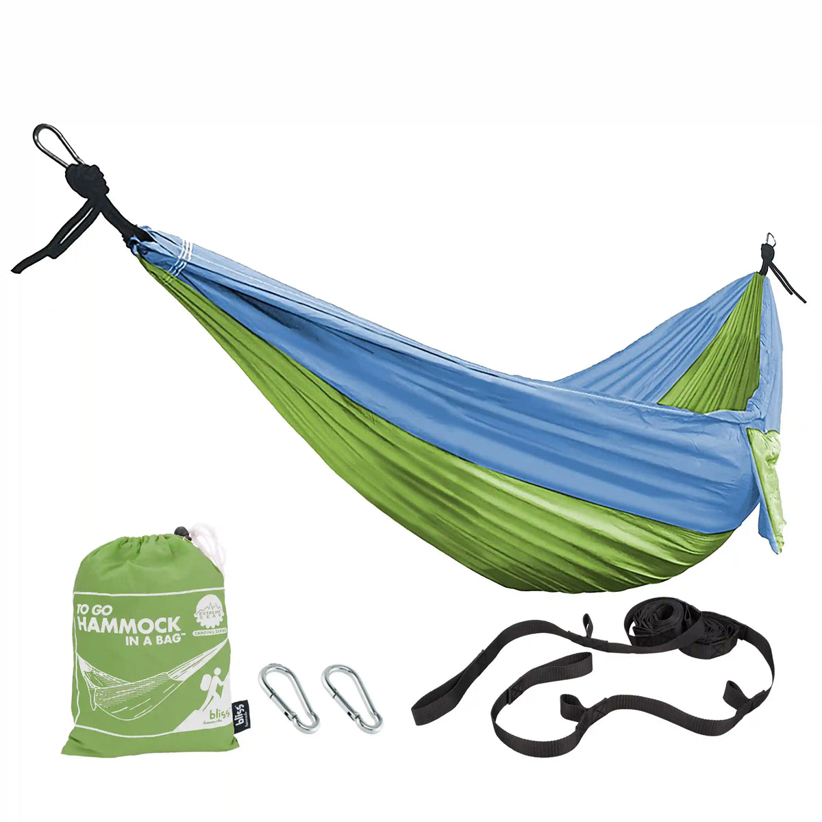 Bliss Hammocks Hammock in a Bag W/ Carabiners & Tree Straps | 54-in. Wide | Weather Resistant | 350 Lb. Capacity (Mermaid)