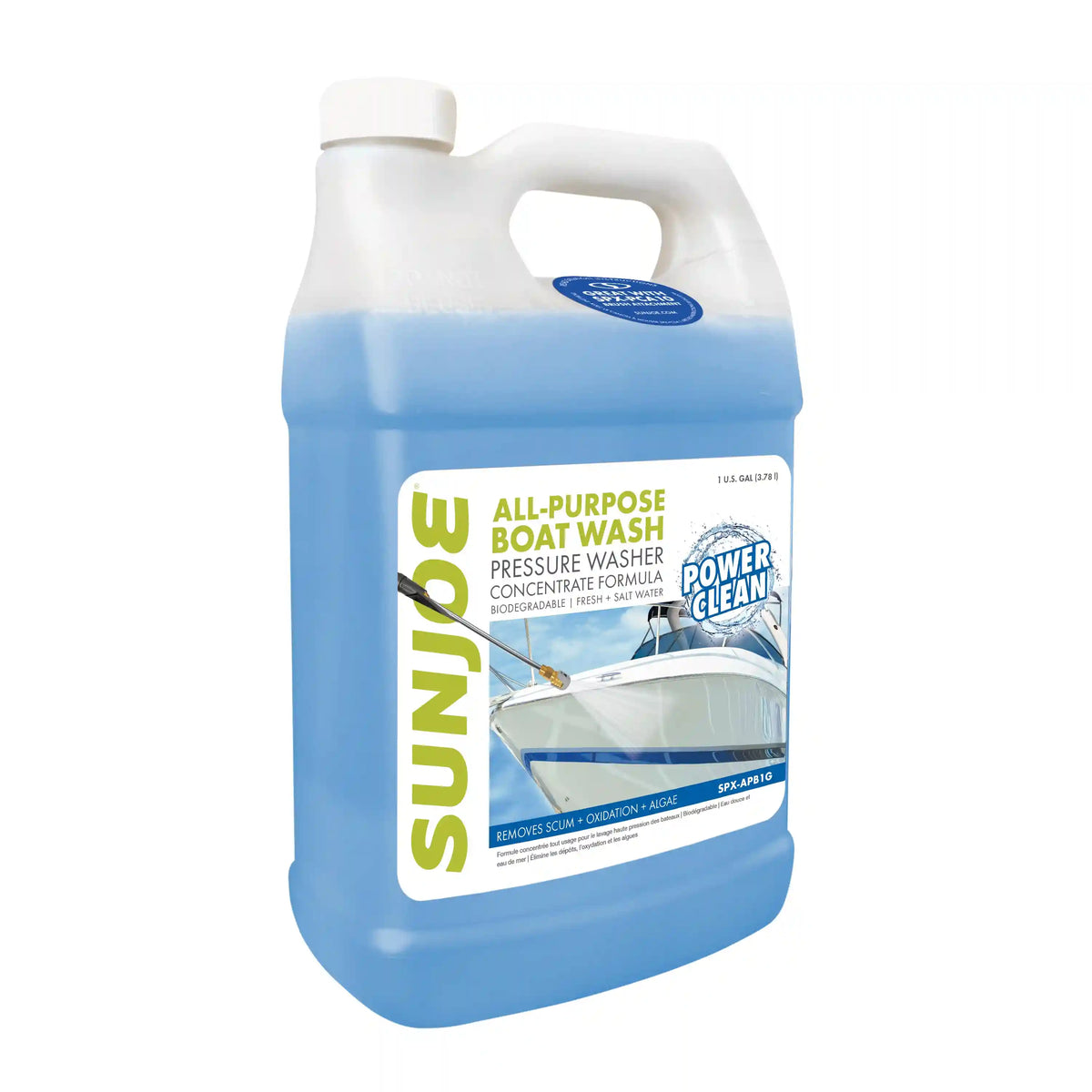 Sun Joe All Purpose Boat Wash for Pressure Washer | Safe for Fiberglass, Wood, Metal, and More | 1 Gallon