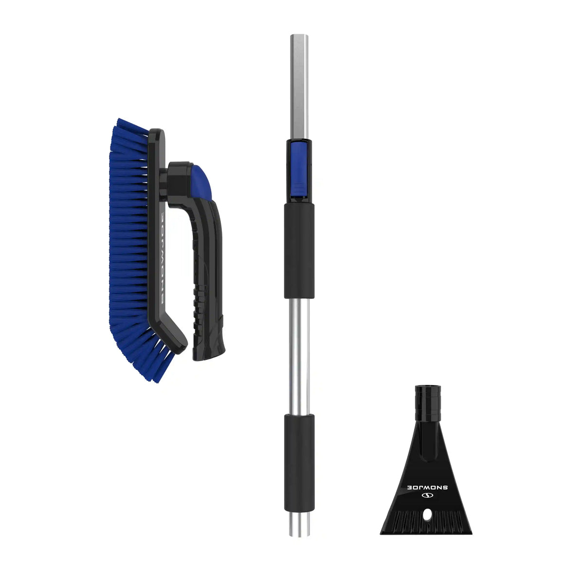 Snow Joe SJEG-SB52 Winter Telescopic Snow Removal Brush + De-icing Shovel | 360° Swivel Adjustment | 52-Inch Telescopic