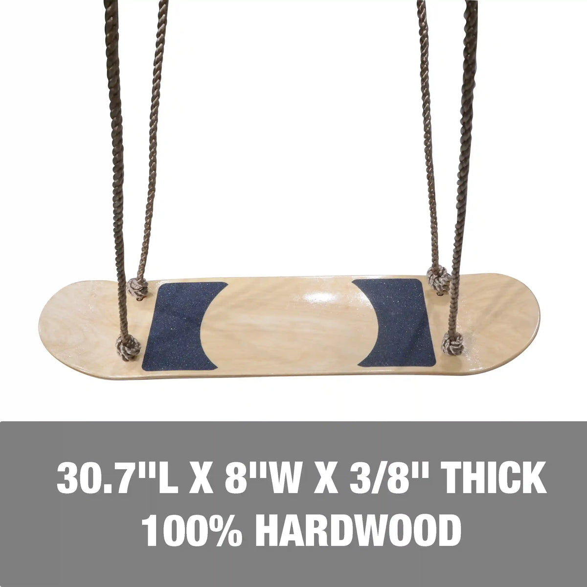 Bliss Outdoors BH-992B Wooden Skateboard Swing w/ Handle Bars & Hanging Hardware | 200 Lb. Capacity
