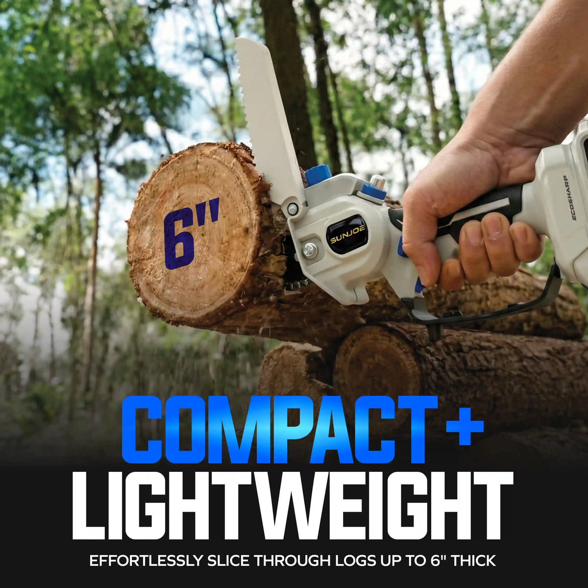 Sun Joe 20-Volt ECOSHARP Cordless X20 Handheld Pruning Saw | 6-inch | W/ 5.0-Ah Battery + Charger