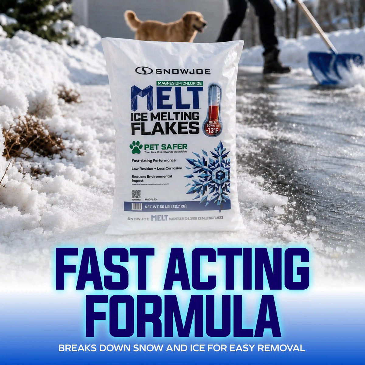 Snow Joe Magnesium Chloride Melt Ice Melting Flakes | Pet Safer | Melts Down To -13°F