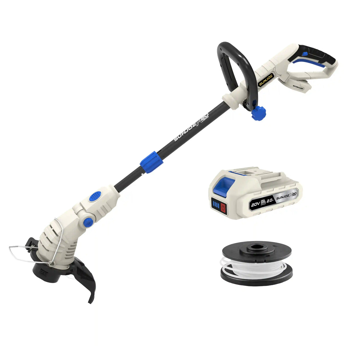 Sun Joe 20-Volt ECOSHARP Cordless X20 Trimmer + Edger | 12-inch | W/ 2.0-Ah Battery + Charger