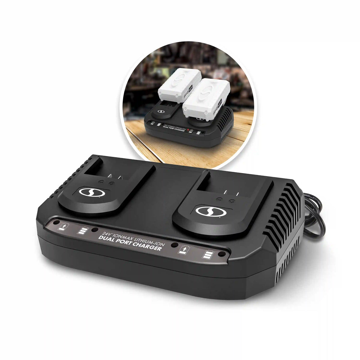 Snow Joe + Sun Joe CERTIFIED AUTHENTIC IONMAX Dual Port Quick Charge Docking Station